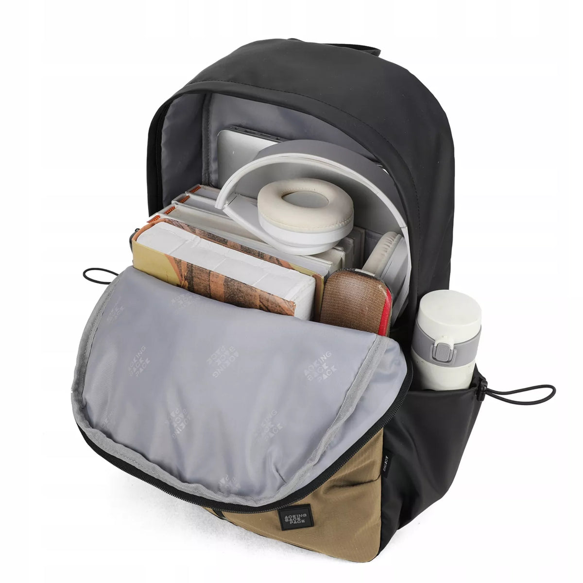 Mokyklos jaunimo kuprinė Aoking CitySeeker 23L su vieta nešiojamam kompiuteriui, chaki spalvos