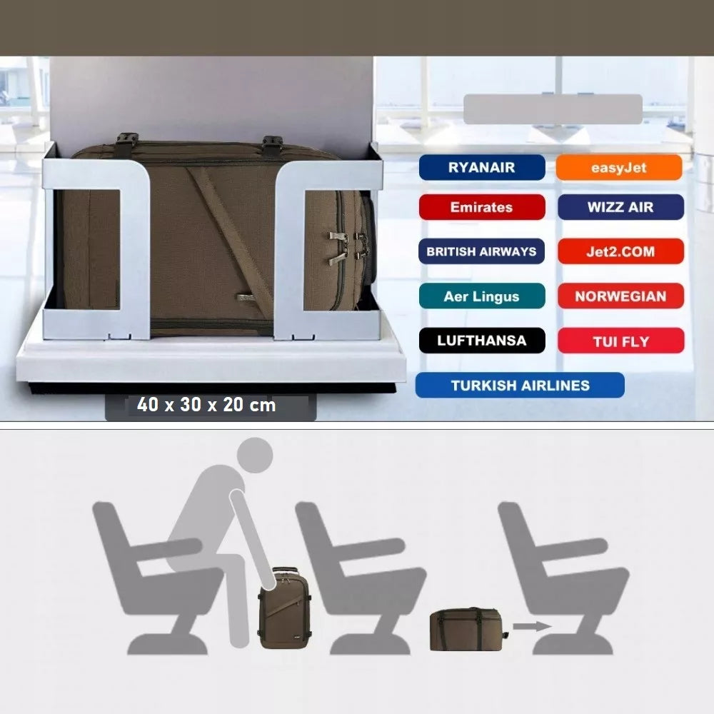 Lėktuvo kuprinė 40x30x20 rankinis bagažas mažas