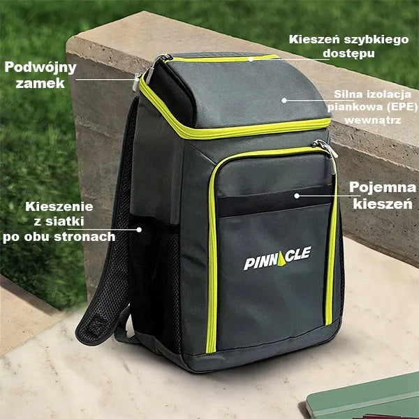 Izoliuota erdvios kuprinės tipo šaltkrepšis Pinnacle cooler TPX-5507 18,5 l, pilka