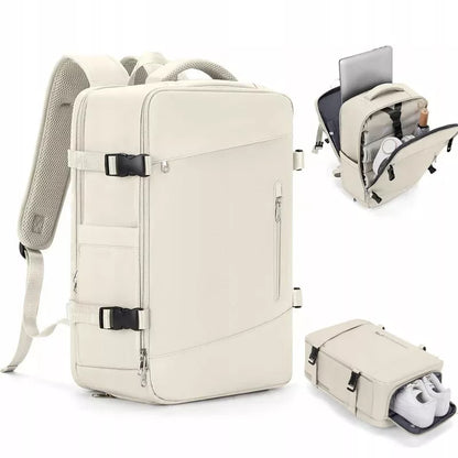 Kabininis kuprinė su USB, atspari vandeniui, rankinis bagažas 46x32x16, nešiojamam kompiuteriui iki 15,6 colio