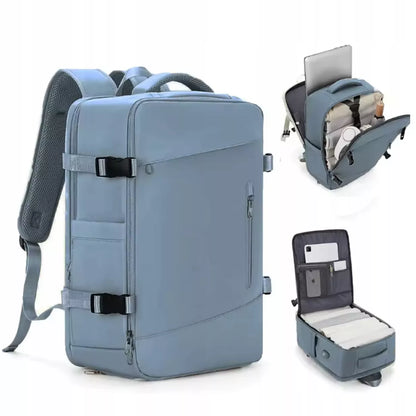 Kuprinė rankiniam bagažui 46×32×16, USB, atspari vandeniui, laptopui 15,6″