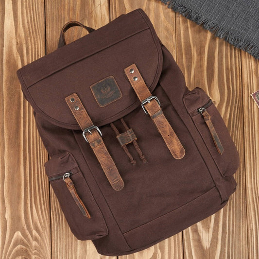 Vīriešu Mugursoma Darbam – Liela, Ietilpīga, Brūna, Vintage Stila Paolo Peruzzi T-19-BR