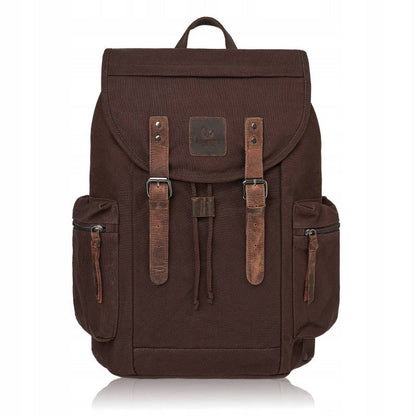 Vīriešu Mugursoma Darbam – Liela, Ietilpīga, Brūna, Vintage Stila Paolo Peruzzi T-19-BR