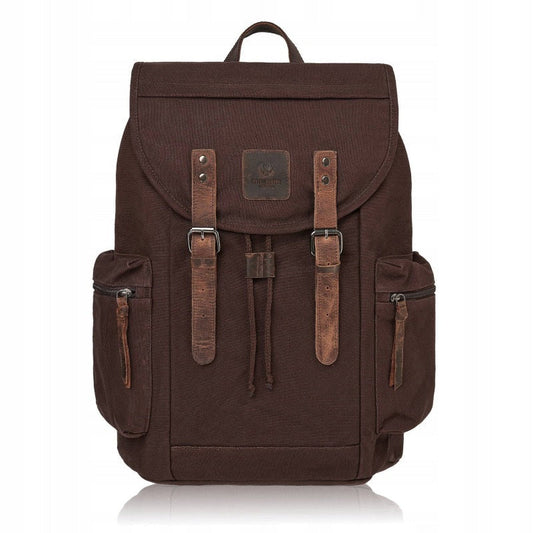 Vīriešu Mugursoma Darbam – Liela, Ietilpīga, Brūna, Vintage Stila Paolo Peruzzi T-19-BR