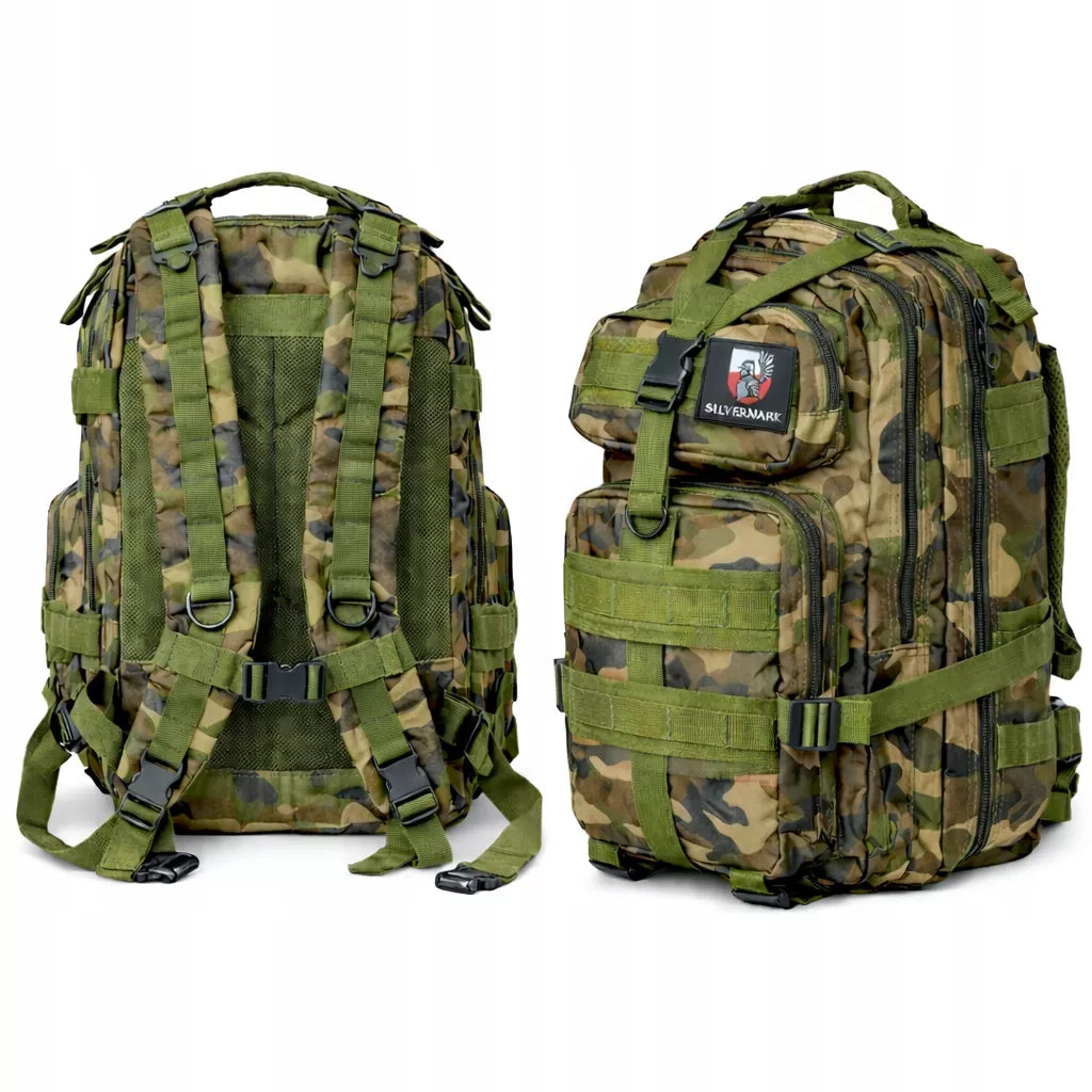Karinė taktinė kuprinė, turistinė, kamufliažinė, 35L, išgyvenimo, Husarz