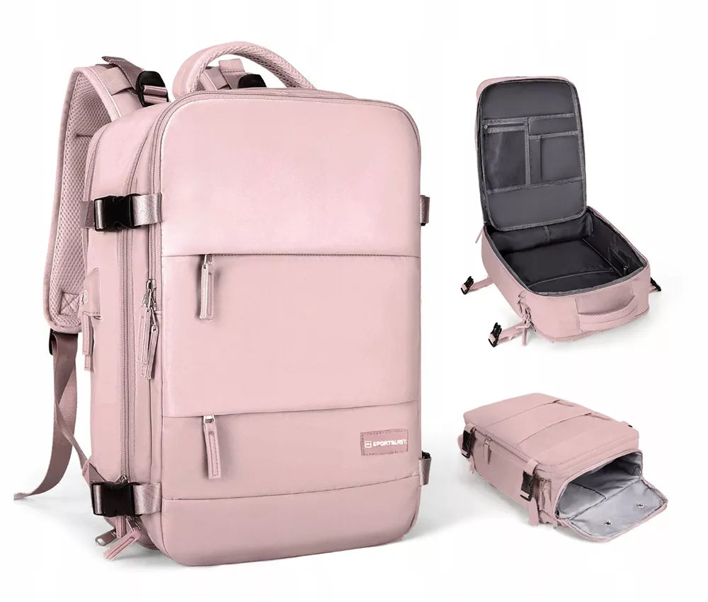 Kelioninė kuprinė 40x25x20 vandeniui atspari USB KABININIS BAGAŽAS RYANAIR WIZZAIR