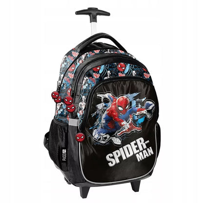 Mokyklinė kuprinė ant ratukų berniukui, 1-3 klasėms, Spiderman, juoda