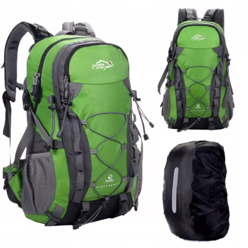 Traper 25 L kelioninė kuprinė žalia + 45 L lietaus uždangalas