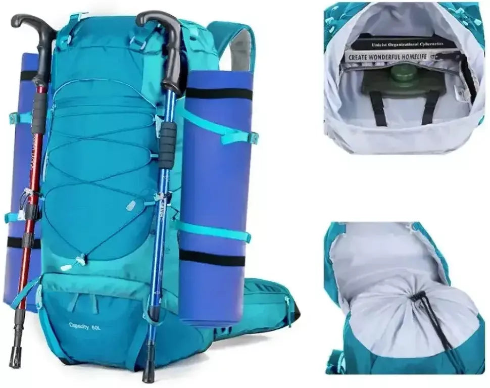 Traper 50 L žygio kuprinė žalia + lietaus apsauga