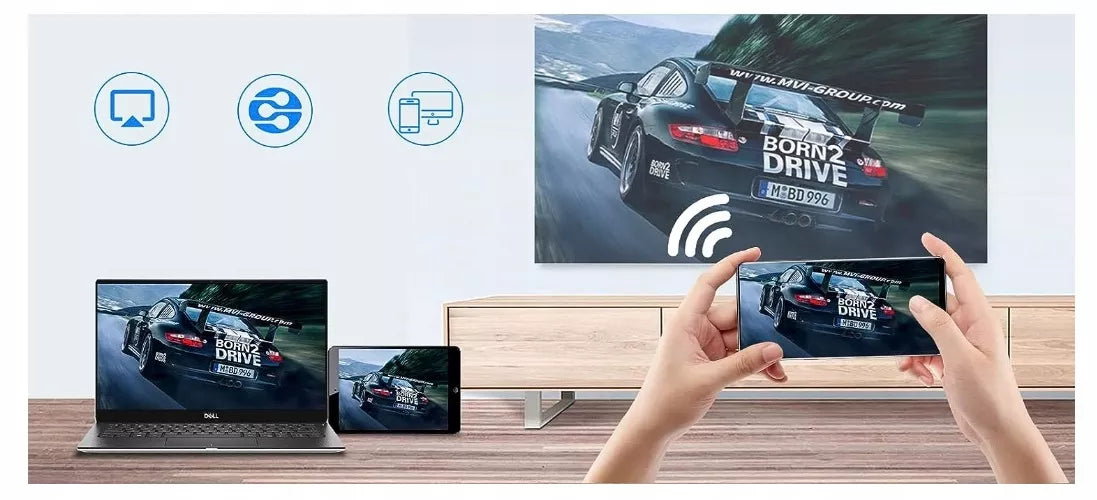 Projektorius Projektorius Full HD 4K 12000lm WiFi Android + Krepšys + HDMI kabelis 1m