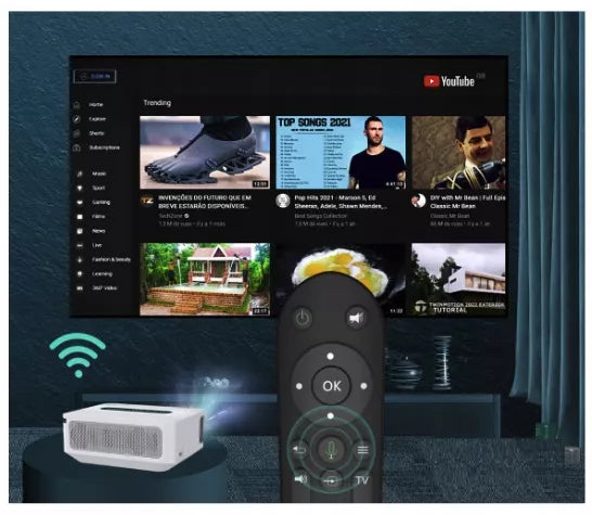 Projektorius Projektorius Full HD 4K 12000lm WiFi Android + Krepšys + HDMI kabelis 1m