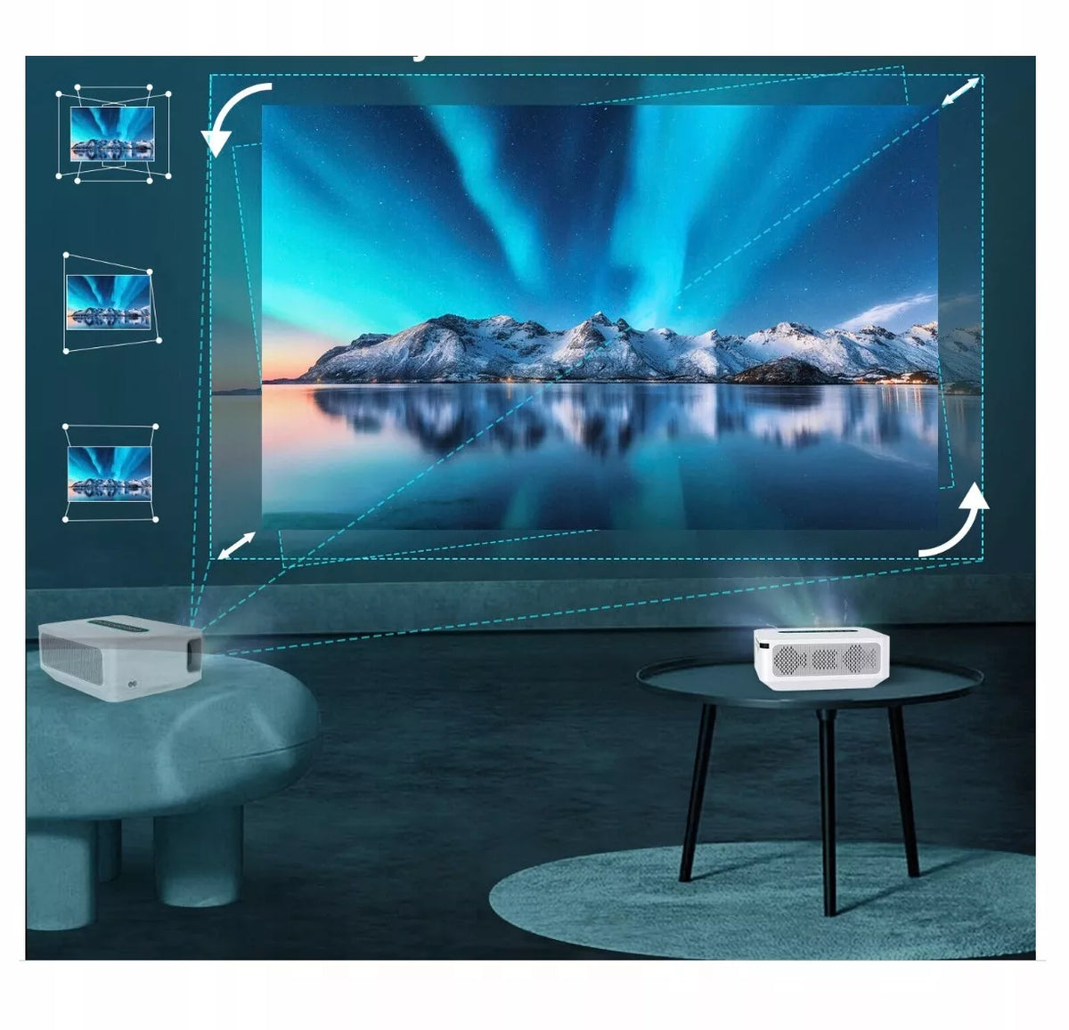 Projektorius Projektorius Full HD 4K 12000lm WiFi Android + Krepšys + HDMI kabelis 1m