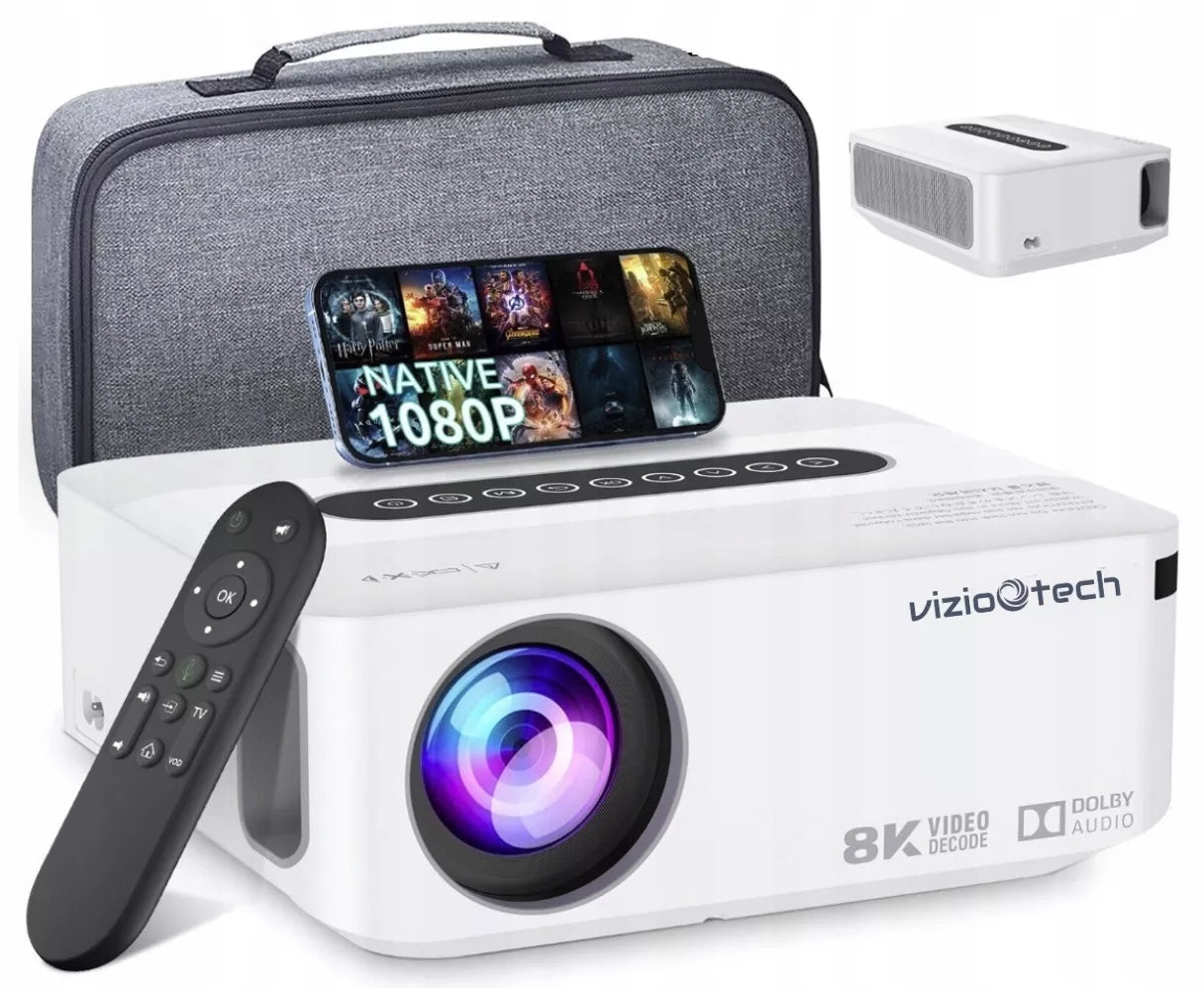 Projektorius Projektorius Full HD 4K 12000lm WiFi Android + Krepšys + HDMI kabelis 1m
