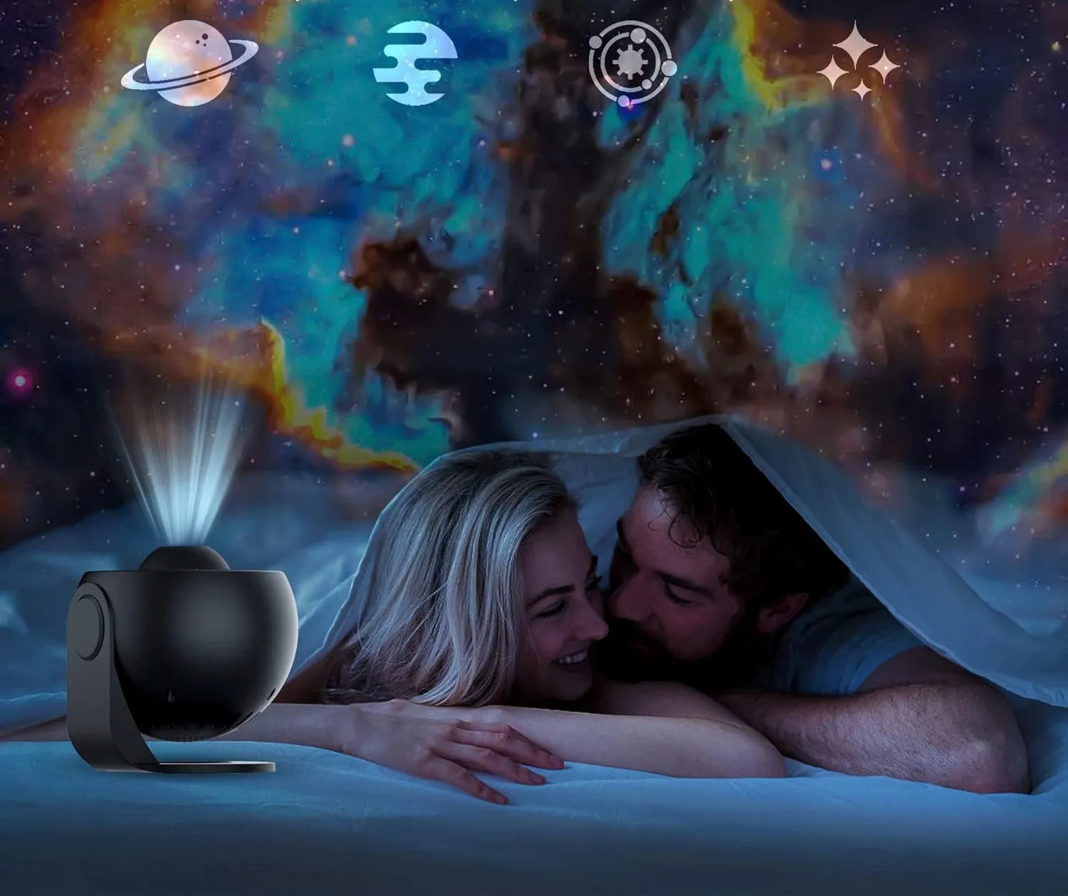 Planetarium projektorius su 23 LED projekcijomis juodas