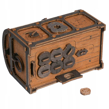 3D Dėlionė Medinis Galvosūkis Escape Room Lobių Skrynia Loginis Žaidimas