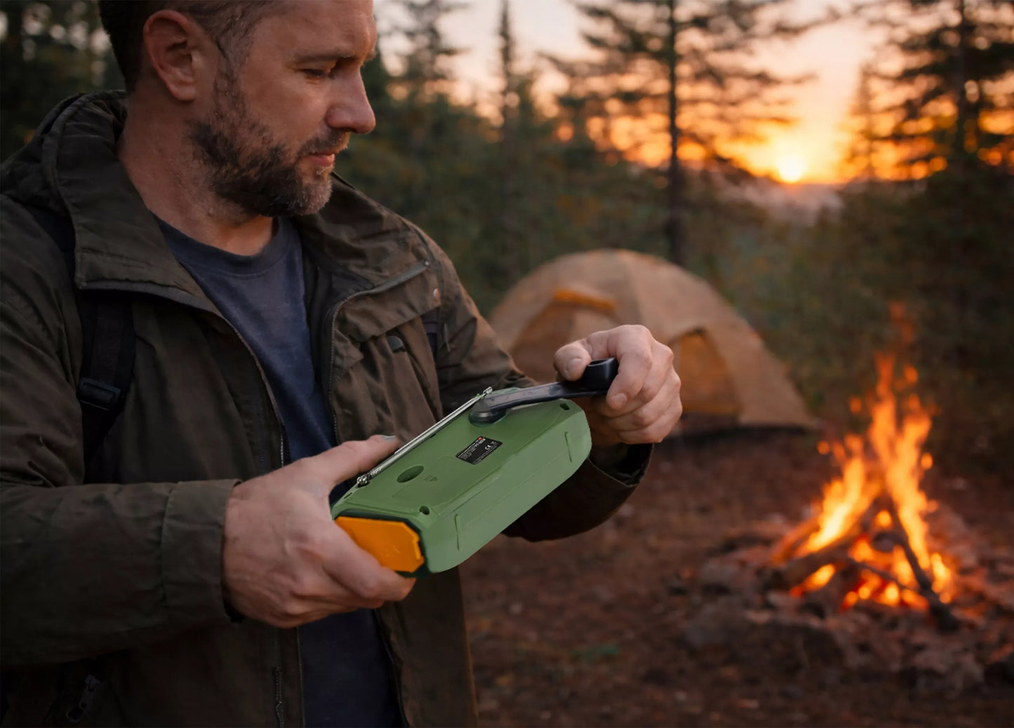 RADYJAS KRANKOWY PRZENOŚNY KUCHENNY SOLARNY DYNAMO LATARKA POWERBANK 4500mAh