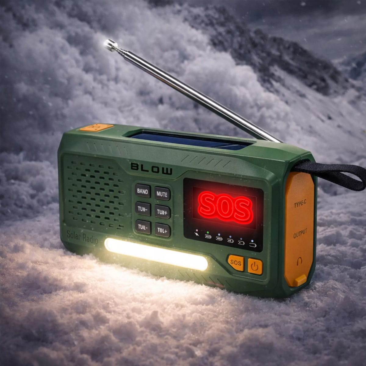 RADYJAS KRANKOWY PRZENOŚNY KUCHENNY SOLARNY DYNAMO LATARKA POWERBANK 4500mAh