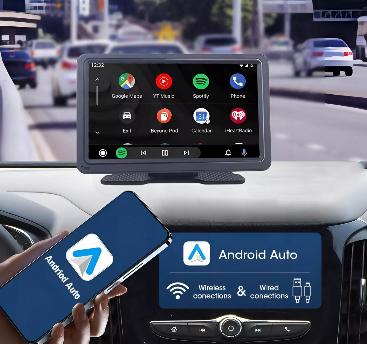 Automobilinis multimedijos grotuvas su CarPlay / Android Auto