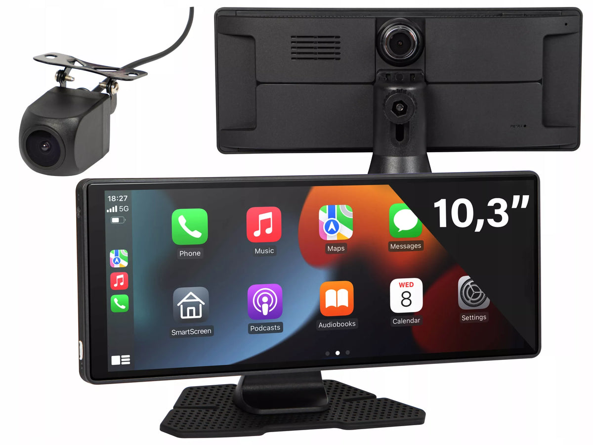 Automobilinis radijas, multimedijos stotis, monitorius su Carplay, kamera, Android Auto