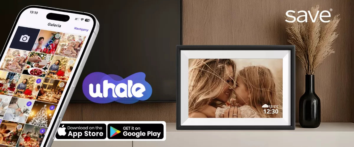 Skaitmeninis nuotraukų rėmelis su lietimo ekranu, „Wi-Fi“, 10,1 colio, UHALE programėlė