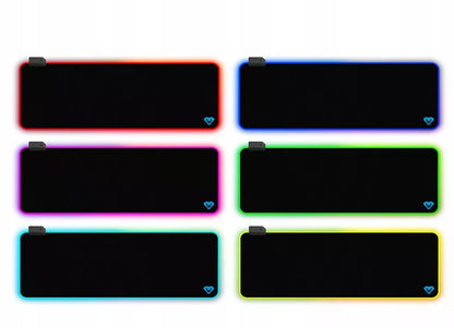 RGB GAMING MAT Didelis žaidėjo kilimėlis su spalvotu RGB apšvietimu