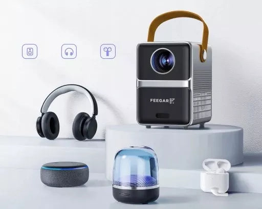 Mini LED Nešiojamas Projektorius TV Feegar SHOW WiFi 5G Bluetooth