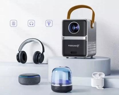 Mini LED Nešiojamas Projektorius TV Feegar SHOW WiFi 5G Bluetooth