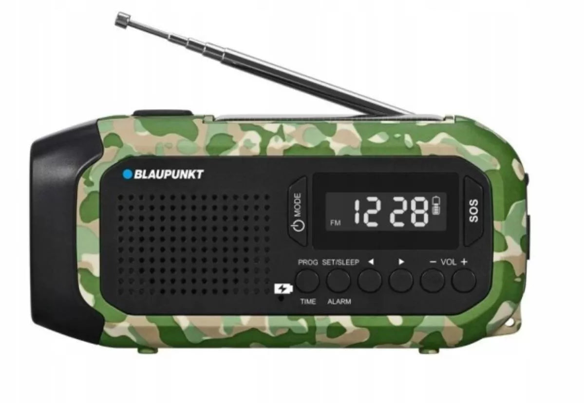 Radio žadintuvas FM LED SOS SOLAR Dynamo Power Bank Blaupunkt ER20GC SURVIVAL