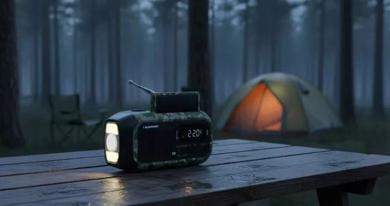 Radio žadintuvas FM LED SOS SOLAR Dynamo Power Bank Blaupunkt ER20GC SURVIVAL
