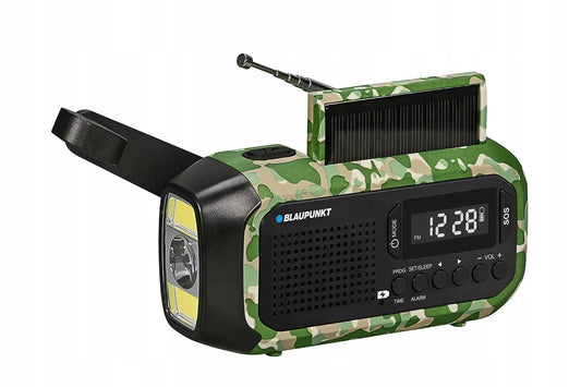 Radio žadintuvas FM LED SOS SOLAR Dynamo Power Bank Blaupunkt ER20GC SURVIVAL