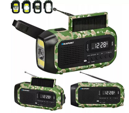 Radio žadintuvas FM LED SOS SOLAR Dynamo Power Bank Blaupunkt ER20GC SURVIVAL