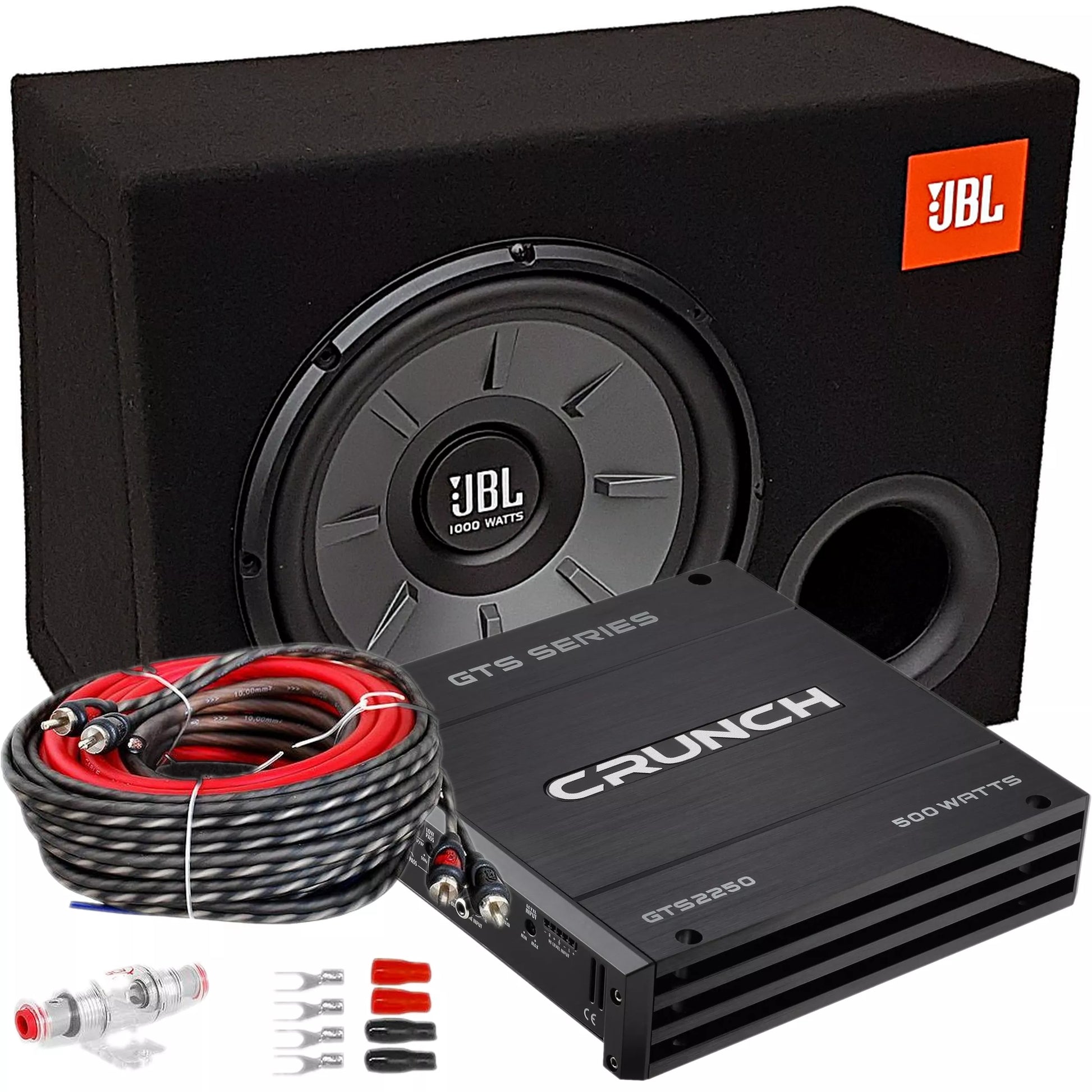 JBL 1000 W subwoofer dėžė – MDF, Crunch, su laidais