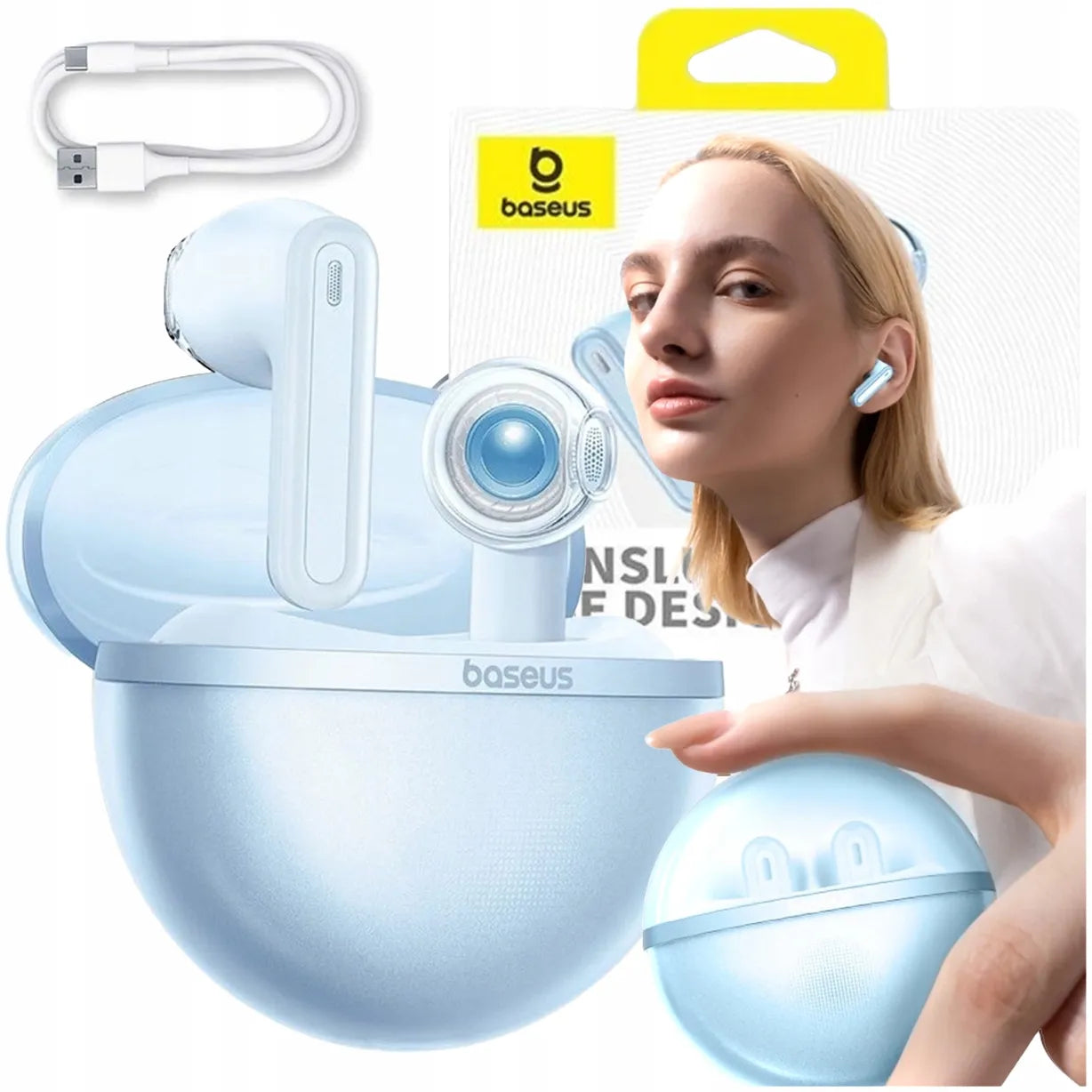 Belaidės „in-ear“ tipo „Bluetooth“ ausinės TWS Baseus Bowie E5