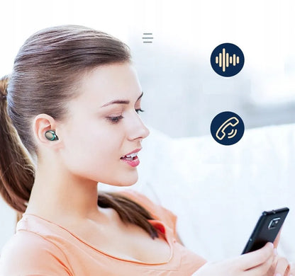 Belaidės Bluetooth ausinės su įkrovimo dėklu