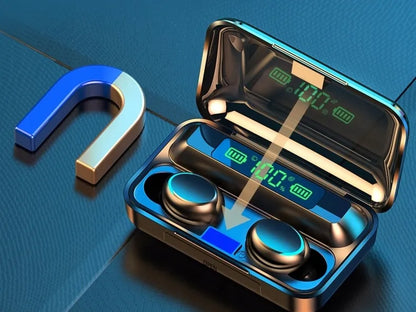 Belaidės Bluetooth ausinės su įkrovimo dėklu
