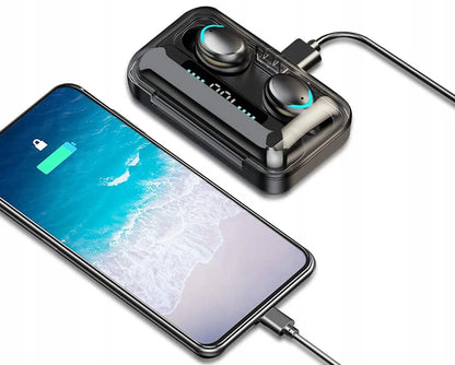 Belaidės Bluetooth ausinės su įkrovimo dėklu