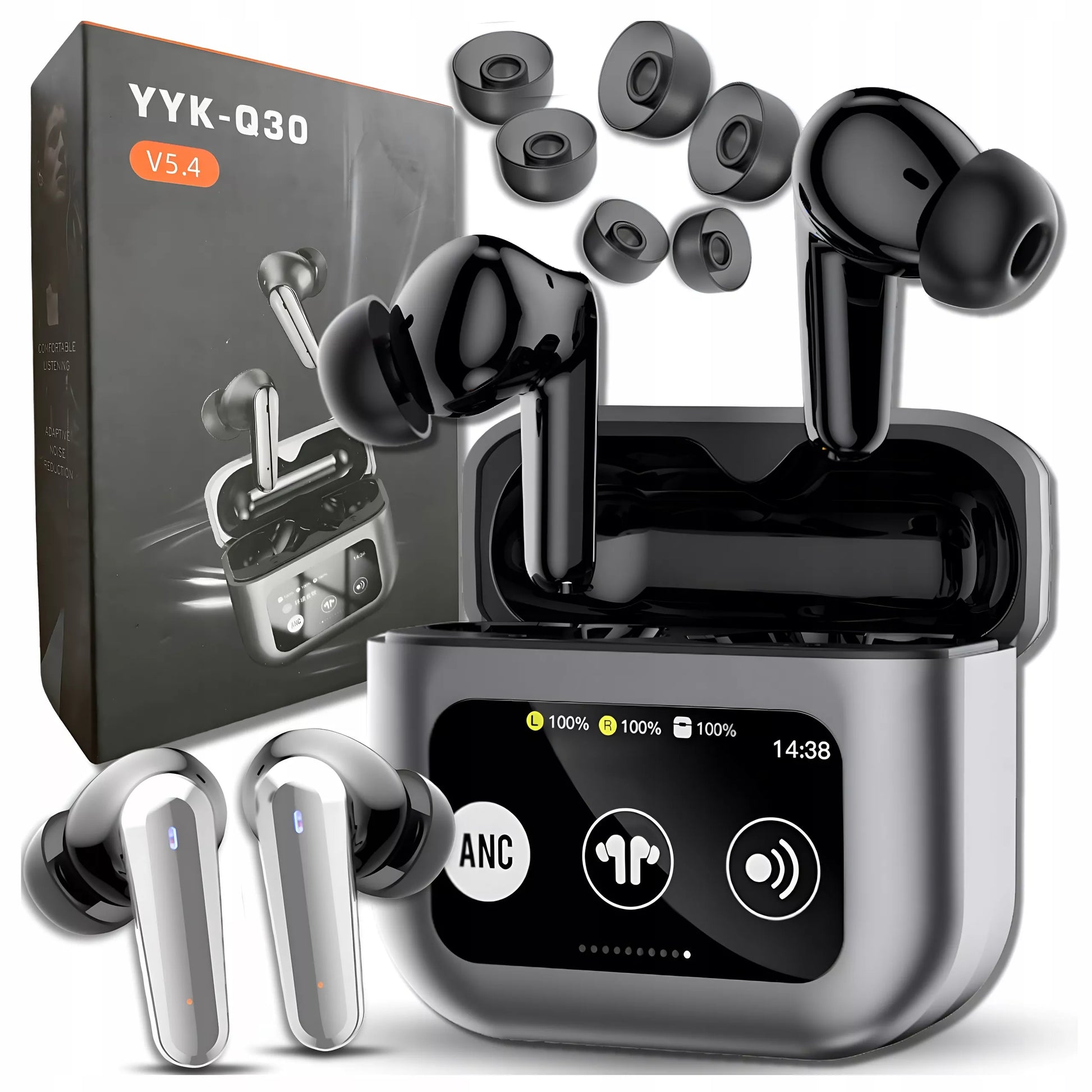 Belaidės į ausis įkišamos ausinės su mikrofonu, Bluetooth, sportinės, žaidimų