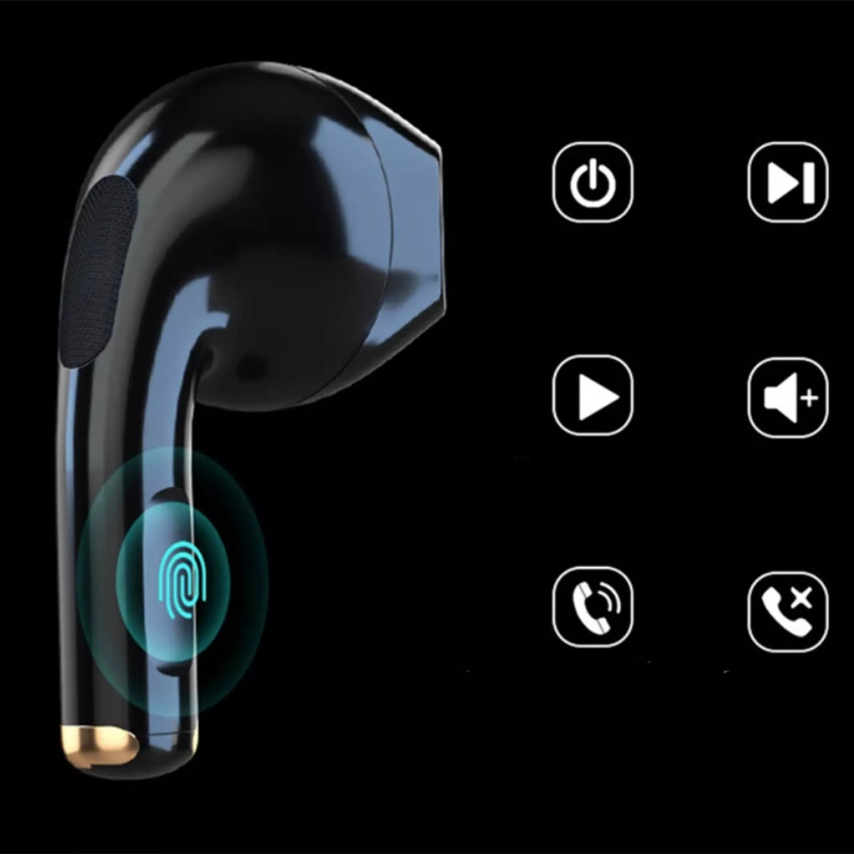 Belaidės ausinės Pro 6 Bluetooth 5.3 + maitinimo blokas + USB-C laidas