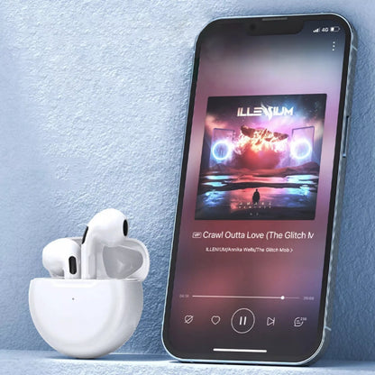 Belaidės ausinės Pro 6 Bluetooth 5.3 + maitinimo blokas + USB-C laidas