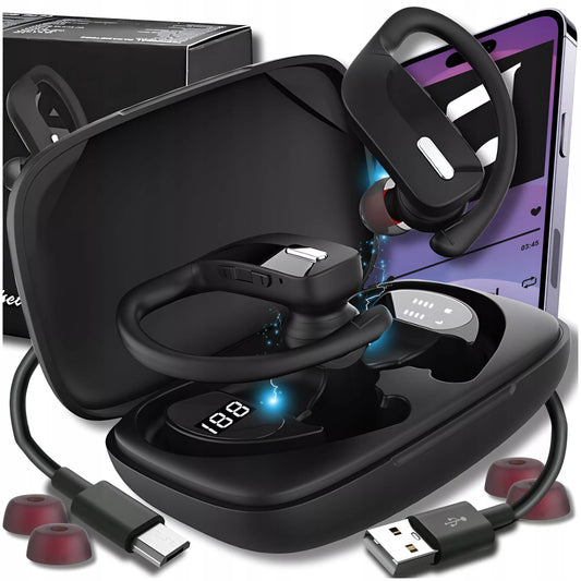 Belaidės ausinės su mikrofonu, „Bluetooth“, sportinės, žaidimų