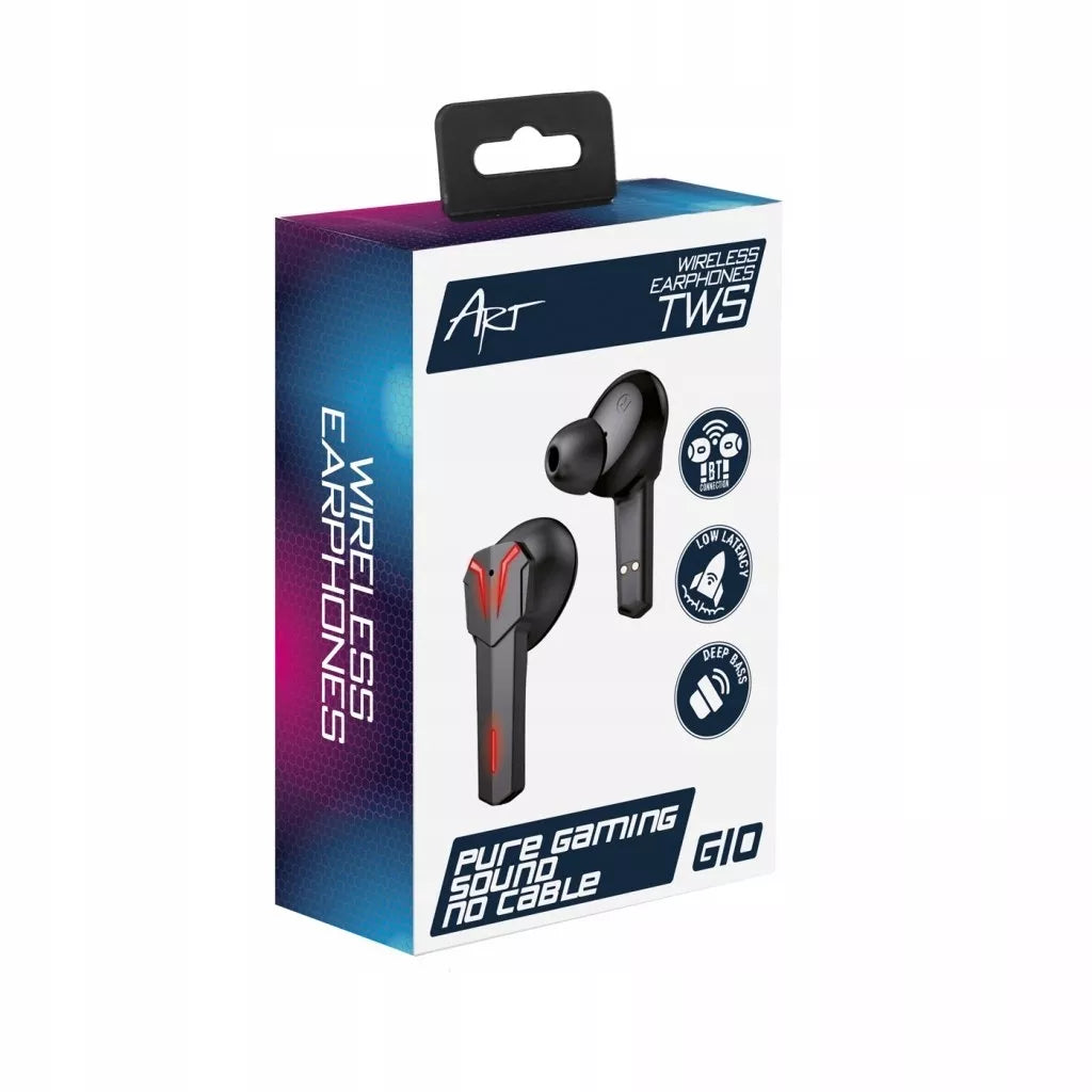 BT TWS ausinės su mikrofonu „ART Gaming“, USB-C