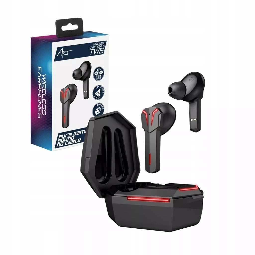 BT TWS ausinės su mikrofonu „ART Gaming“, USB-C