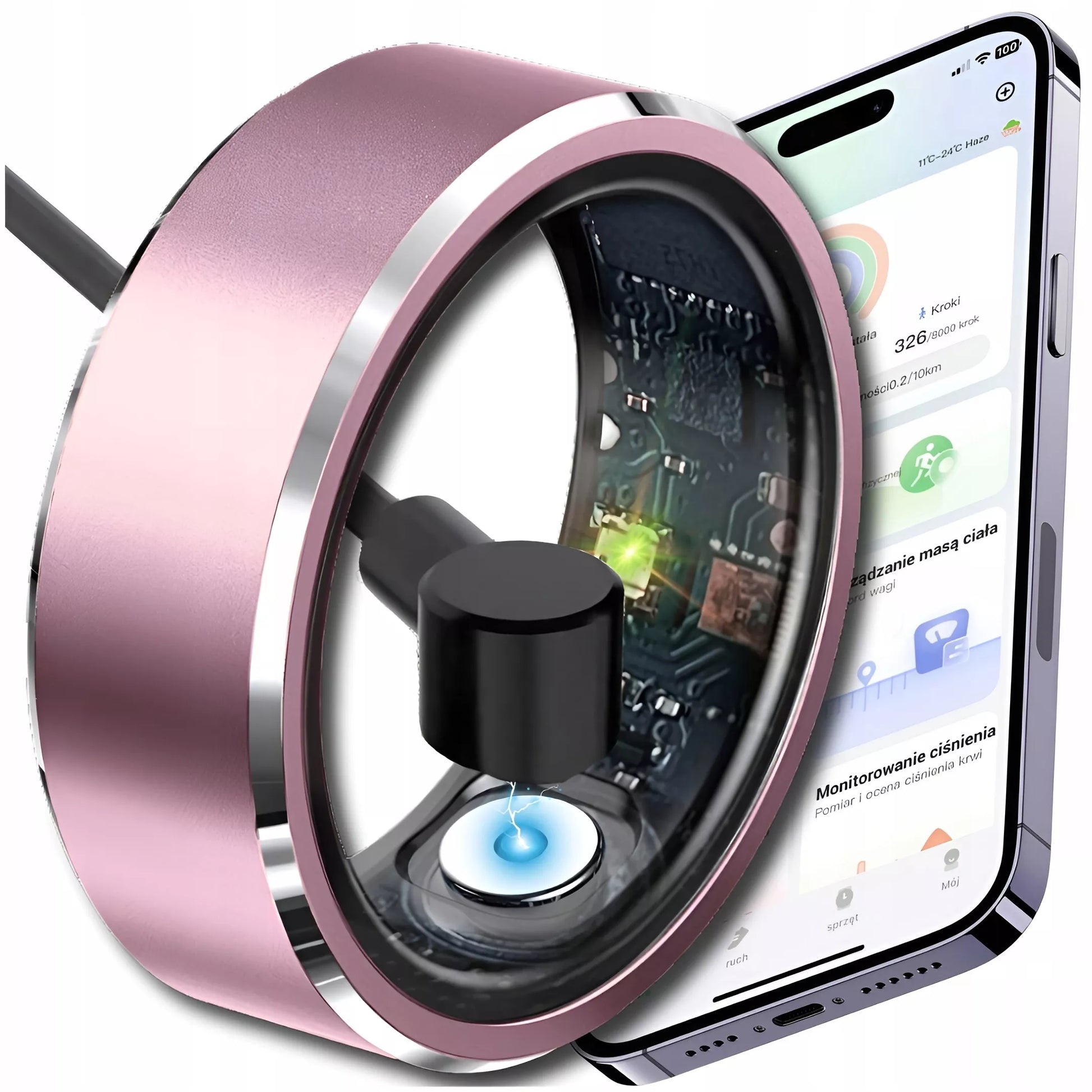 SMART RING išmanusis žiedas – širdies ritmas, kraujospūdis, miego ir sporto stebėjimas