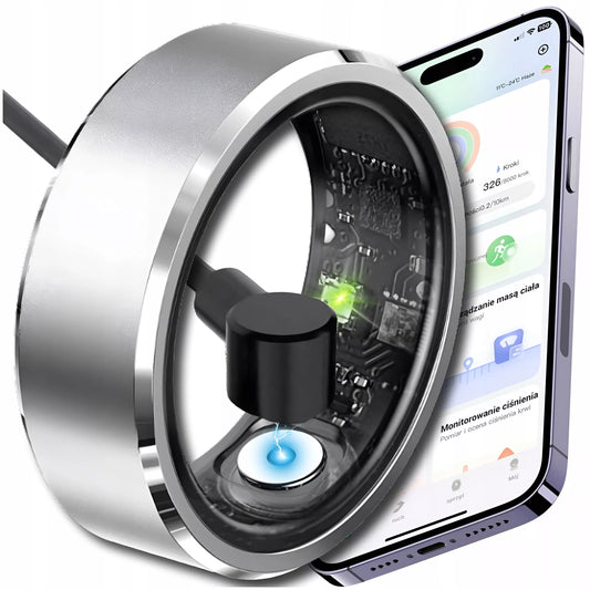 SMART RING išmanusis žiedas su funkcijomis: širdies ritmas, kraujospūdis, miego ir sporto stebėjimas