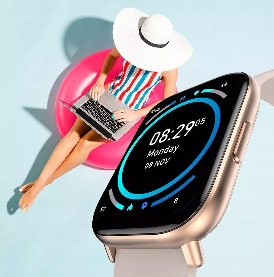 SMARTVAIRODUKĖ MOTERIMS OROMED ORO-FIT PRO GT PINK | AMOLED IP68 Širdies ritmas Žingsniai