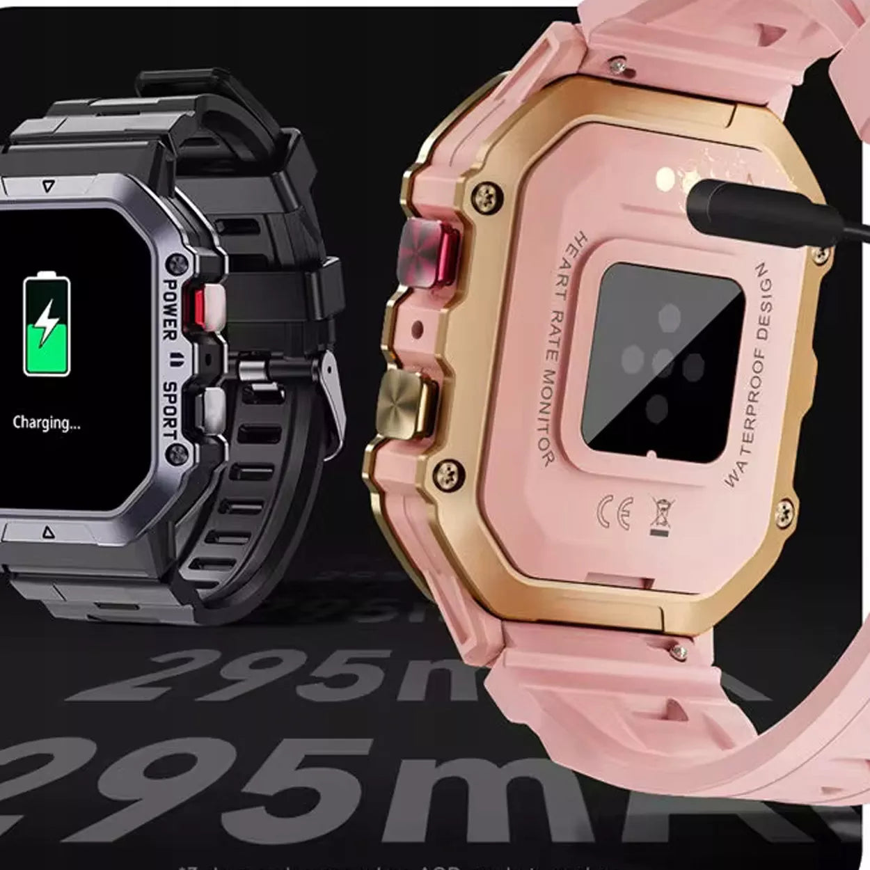 SMARTWATCH MOTERIŠKAS ROŽINIS SMS ŽINGSNIAI LENKIŠKAS MENIU SKAMBUČIAI
