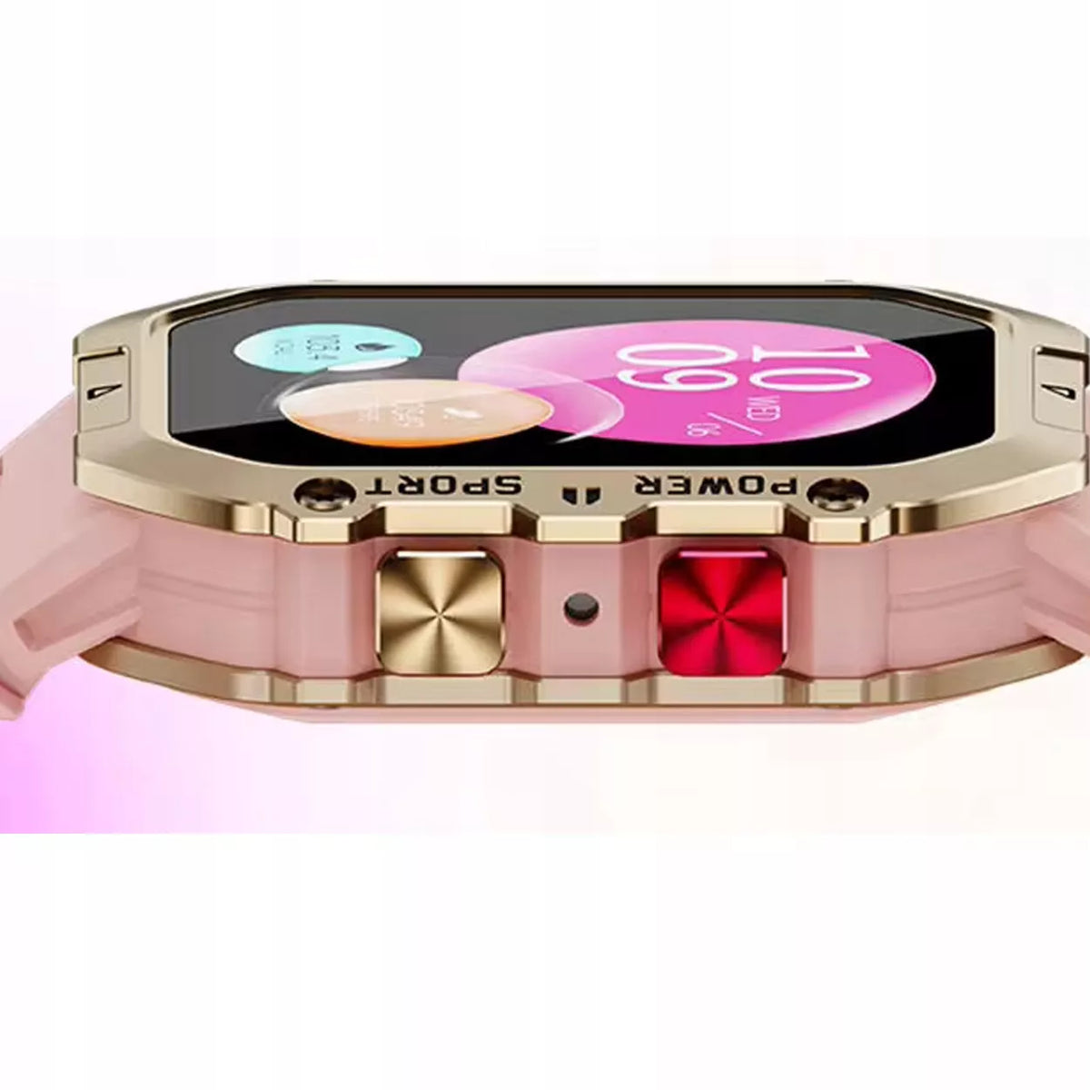 SMARTWATCH MOTERIŠKAS ROŽINIS SMS ŽINGSNIAI LENKIŠKAS MENIU SKAMBUČIAI