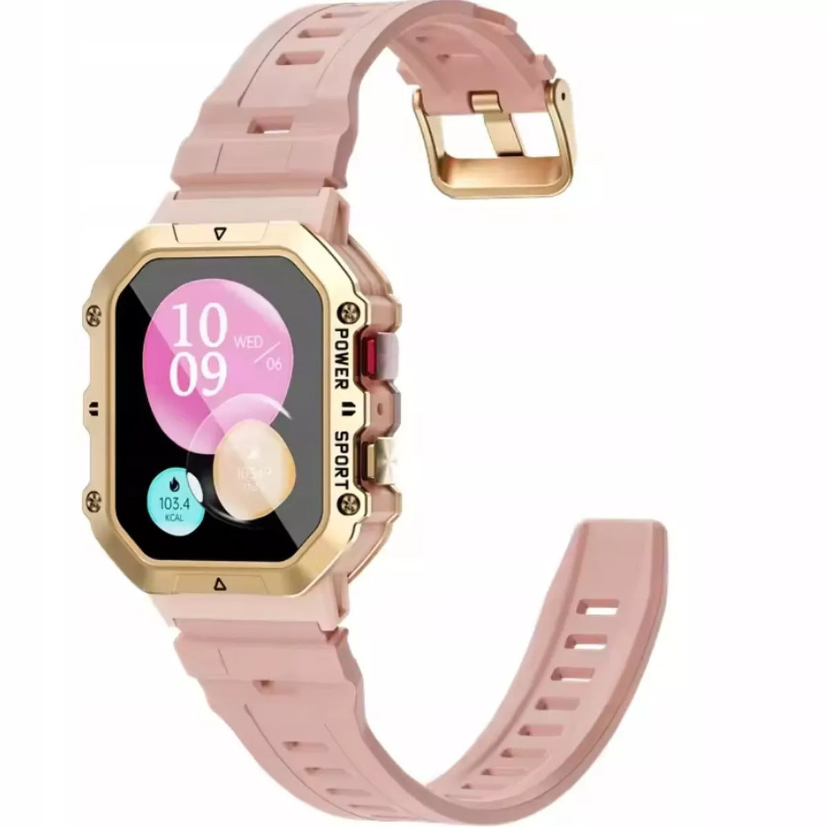 SMARTWATCH MOTERIŠKAS ROŽINIS SMS ŽINGSNIAI LENKIŠKAS MENIU SKAMBUČIAI