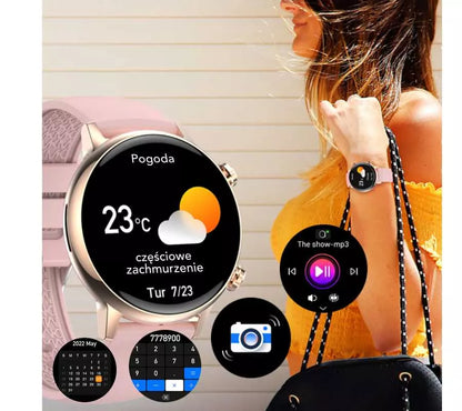 SMARTLAIKRODIS MOTERIŠKAS SMARTBAND PULSAS EKG SMS ŽINGSNIAI MENIU PL PRO WATCH