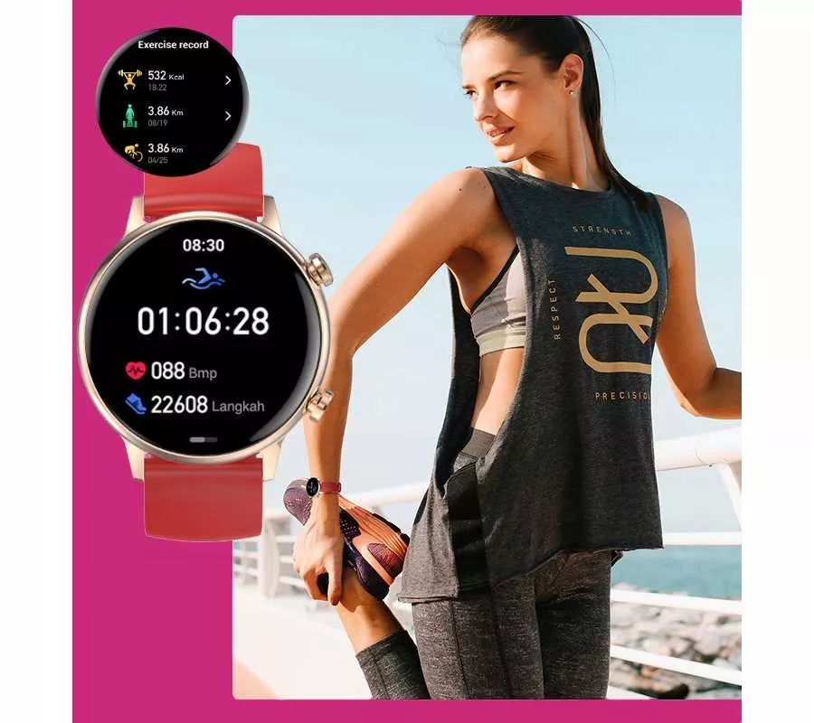 SMARTLAIKRODIS MOTERIŠKAS SMARTBAND PULSAS EKG SMS ŽINGSNIAI MENIU PL PRO WATCH